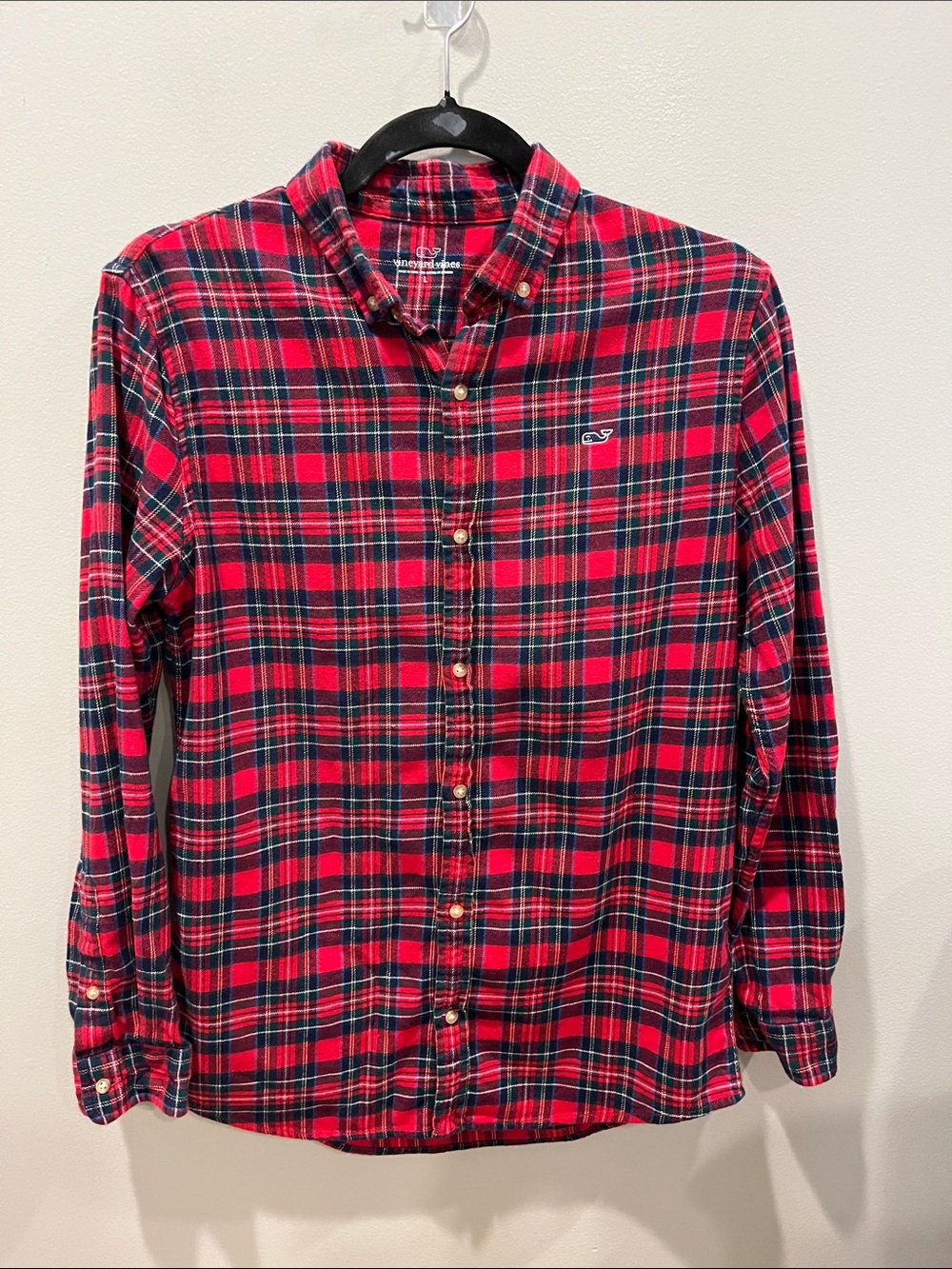 Vineyard Vines Red Tartan Plaid Flannel Button Down Shirt